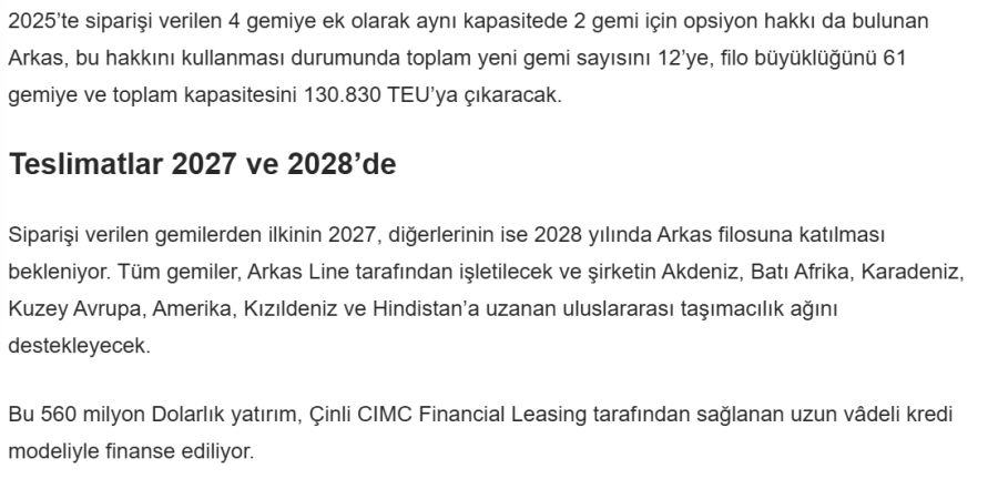 Arkas’tan 560 Milyon Dolarlık Hamle