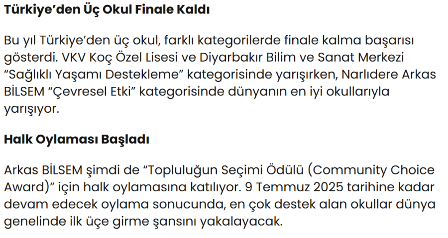 İzmir'den Arkas Bilim Ve Sanat Merkezi, Dünyanın En İyi Okulları Arasında İlk 10'a Girdi