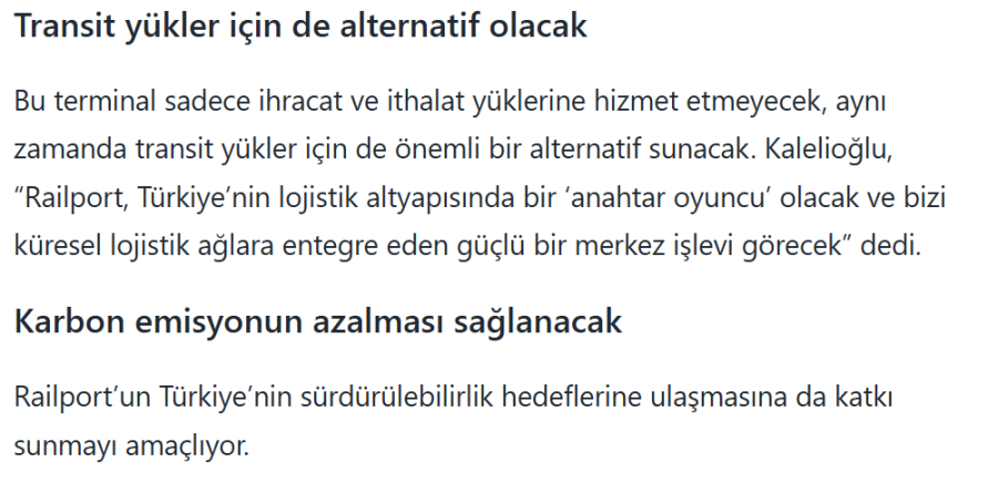 İlk İntermodal Terminal Railport, Operasyona Gün Sayıyor