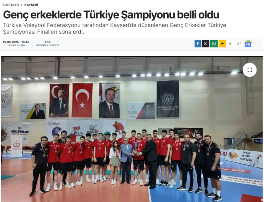 Genç Erkeklerde Türkiye Şampiyonu Belli Oldu 