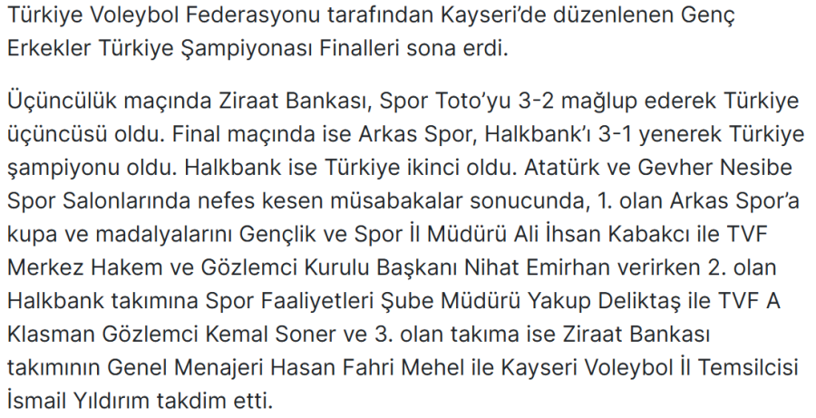 Genç Erkeklerde Türkiye Şampiyonu Belli Oldu 