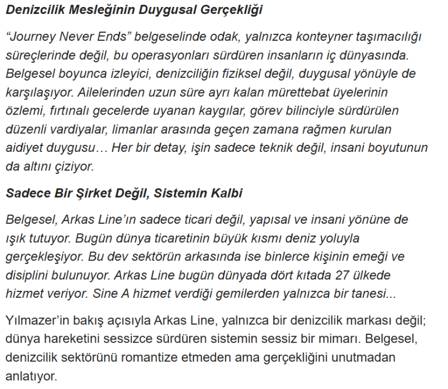 Arkas Line ve Enes Yılmazer’den Atlantik’in Kalbinde Sıra Dışı Bir Yolculuk 