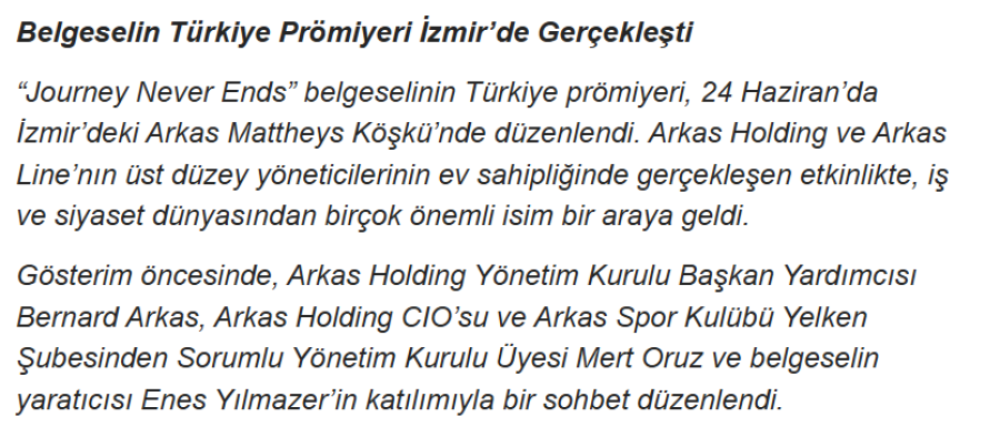 Arkas Line ve Enes Yılmazer’den Atlantik’in Kalbinde Sıra Dışı Bir Yolculuk 