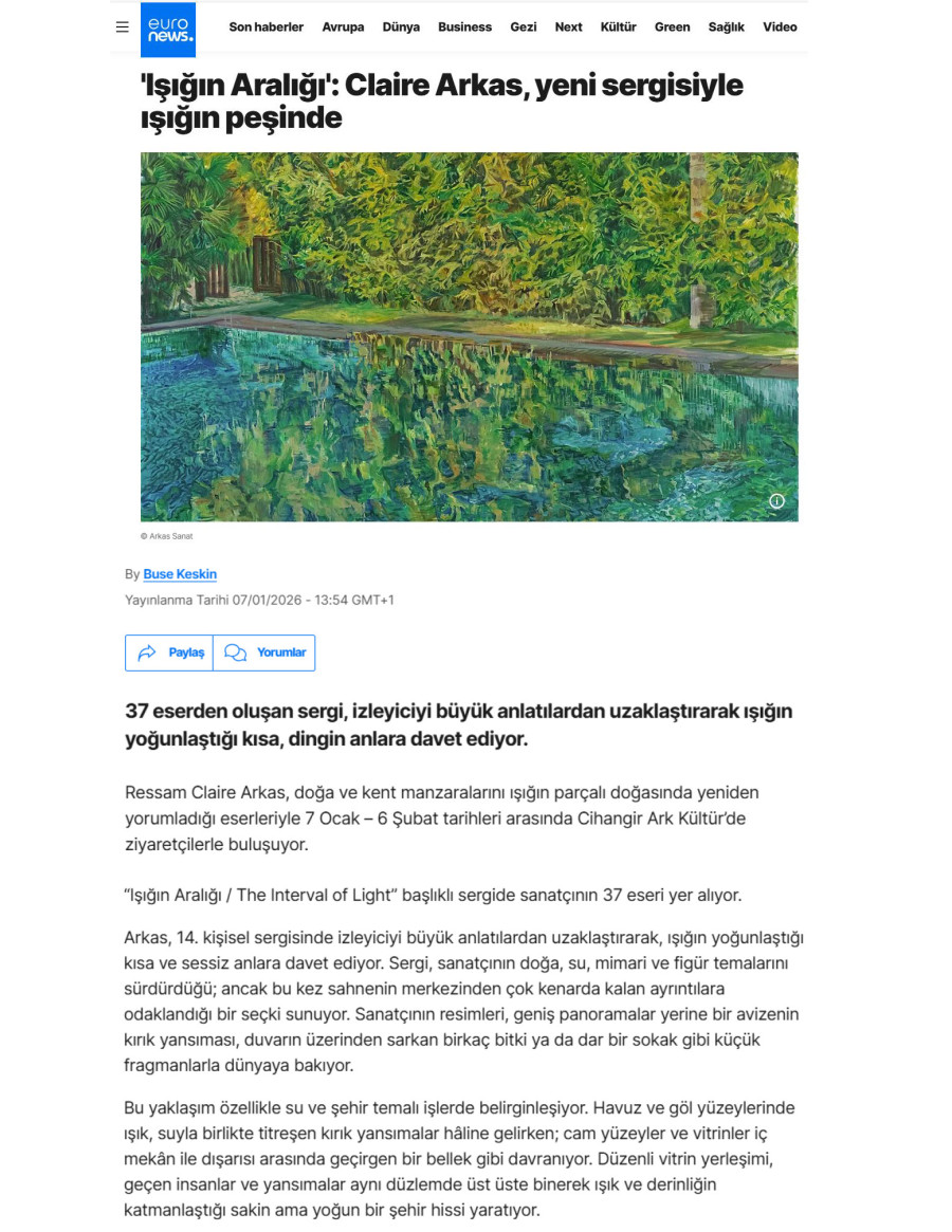 'Işığın Aralığı': Claire Arkas, Yeni Sergisiyle Işığın Peşinde