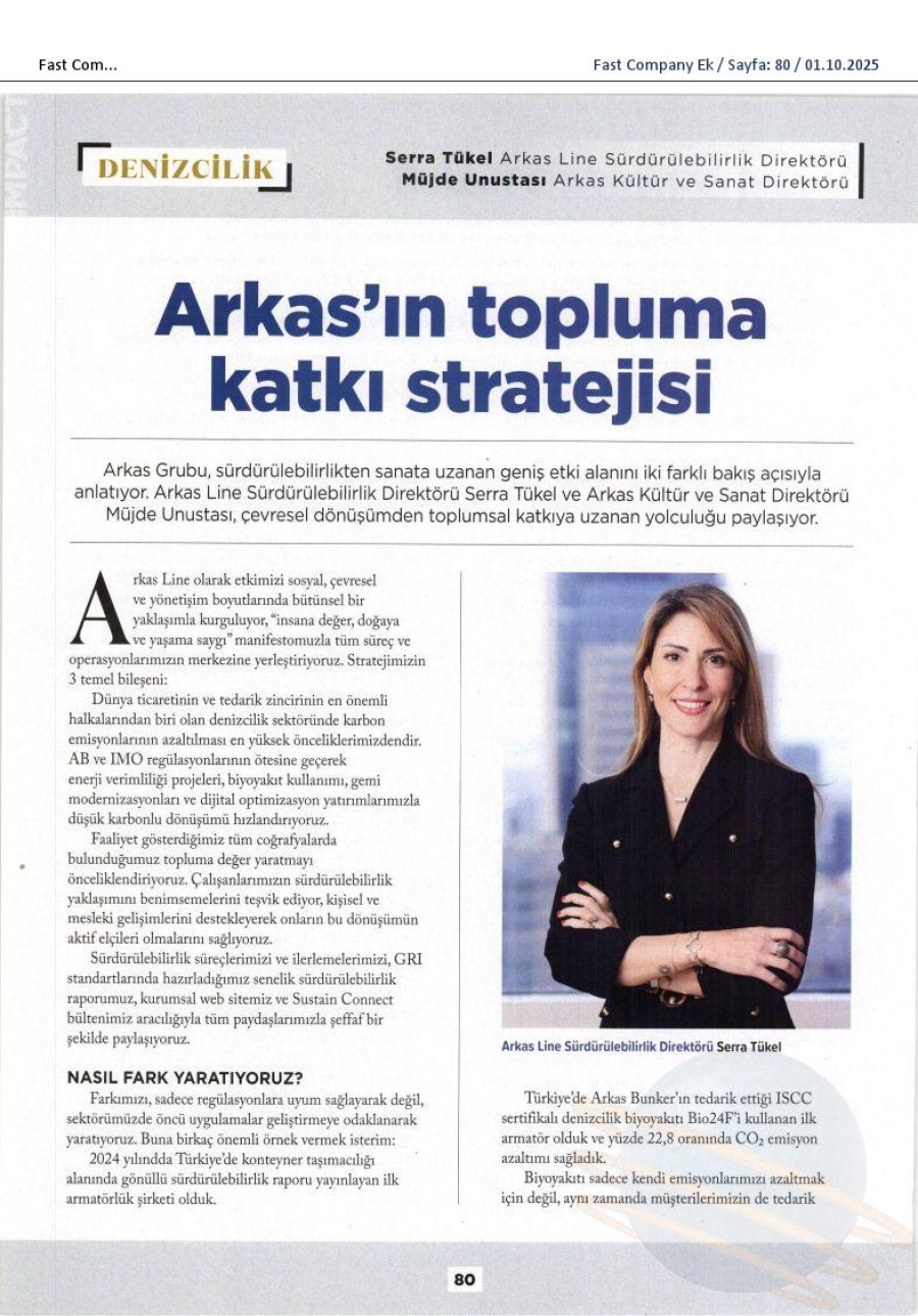 Arkas'ın Topluma Katkı Stratejisi