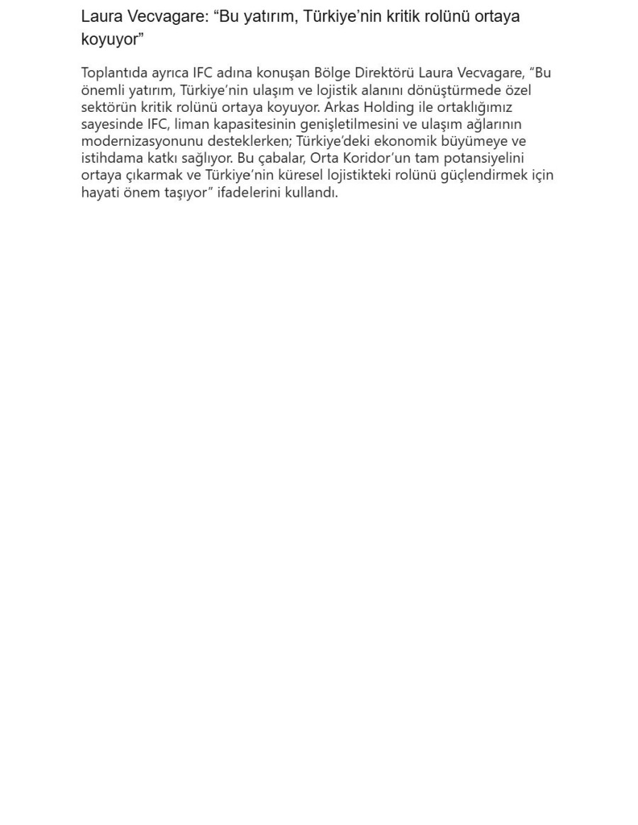 Arkas’a, 335 Milyon Dolarlık Sendikasyon Kredisi Sağlandı