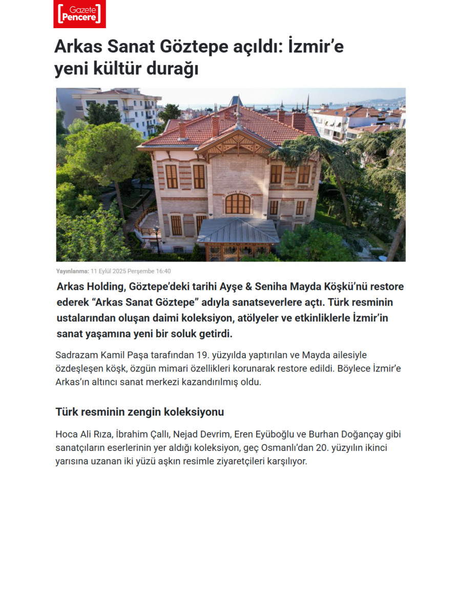 Arkas Sanat Göztepe Açıldı: İzmir'e Yeni Sanat Durağı