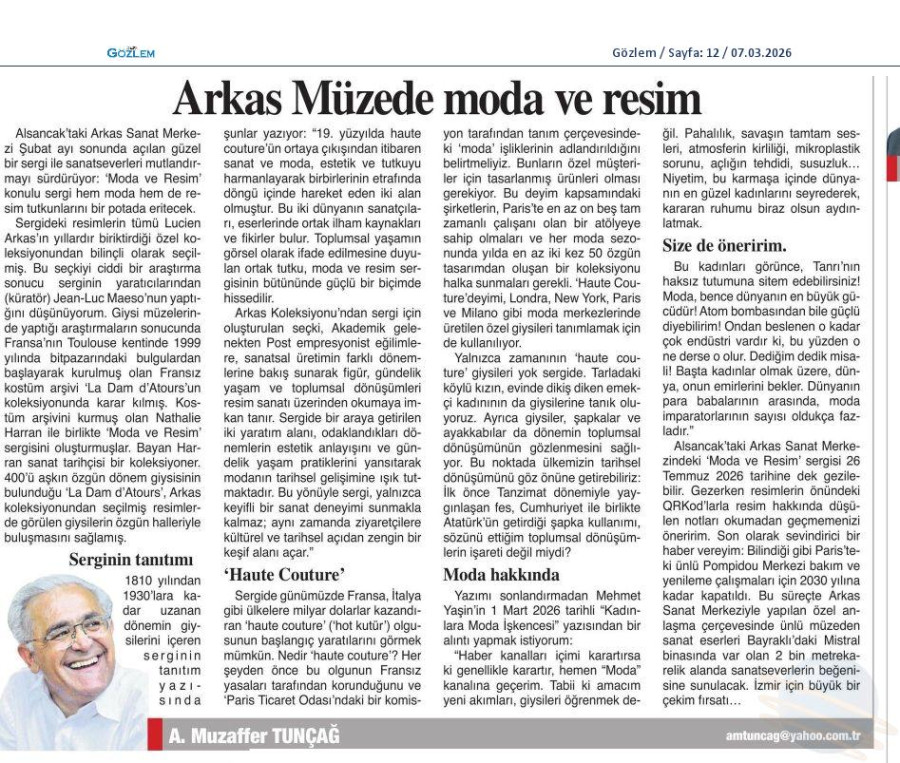 Arkas Müze'de Moda ve Resim