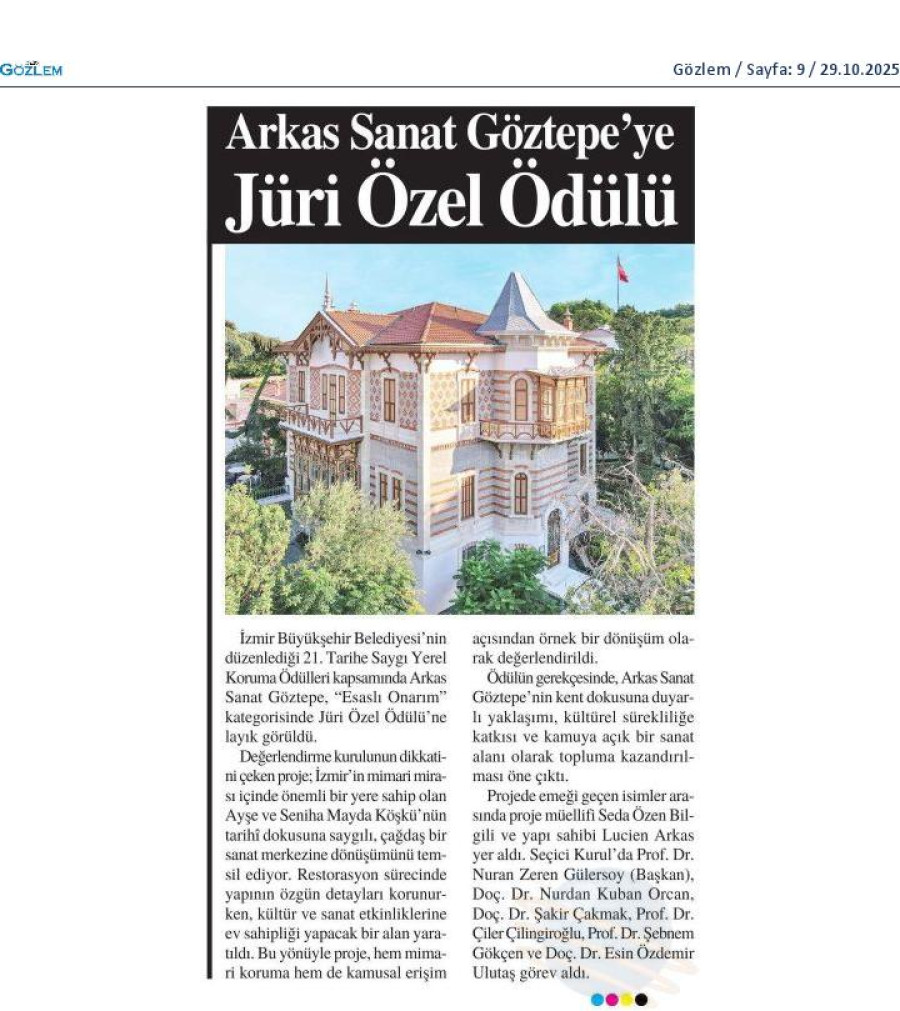 Arkas Sanat Göztepe'ye Jüri Özel Ödülü