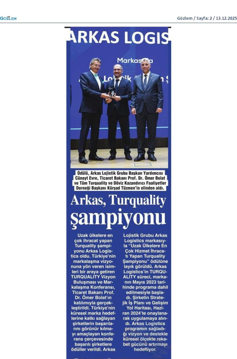 Arkas Turquality Şampiyonu