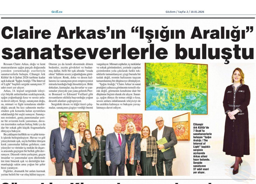 Claire Arkas'ın 'Işığın Aralığı' Sanatseverlerle Buluştu