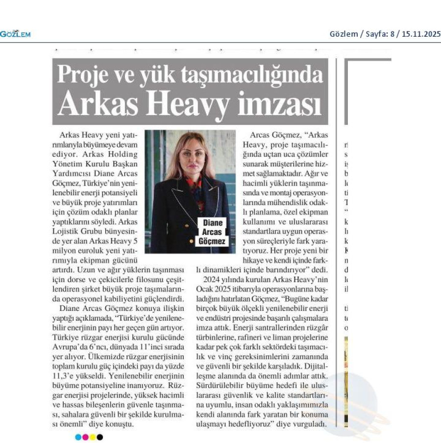 Proje Ve Yük Taşımacılığında Arkas Heavy İmzası