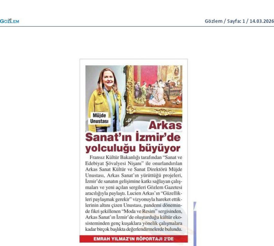 Arkas Sanat'ın İzmir'de Yolculuğu Büyüyor