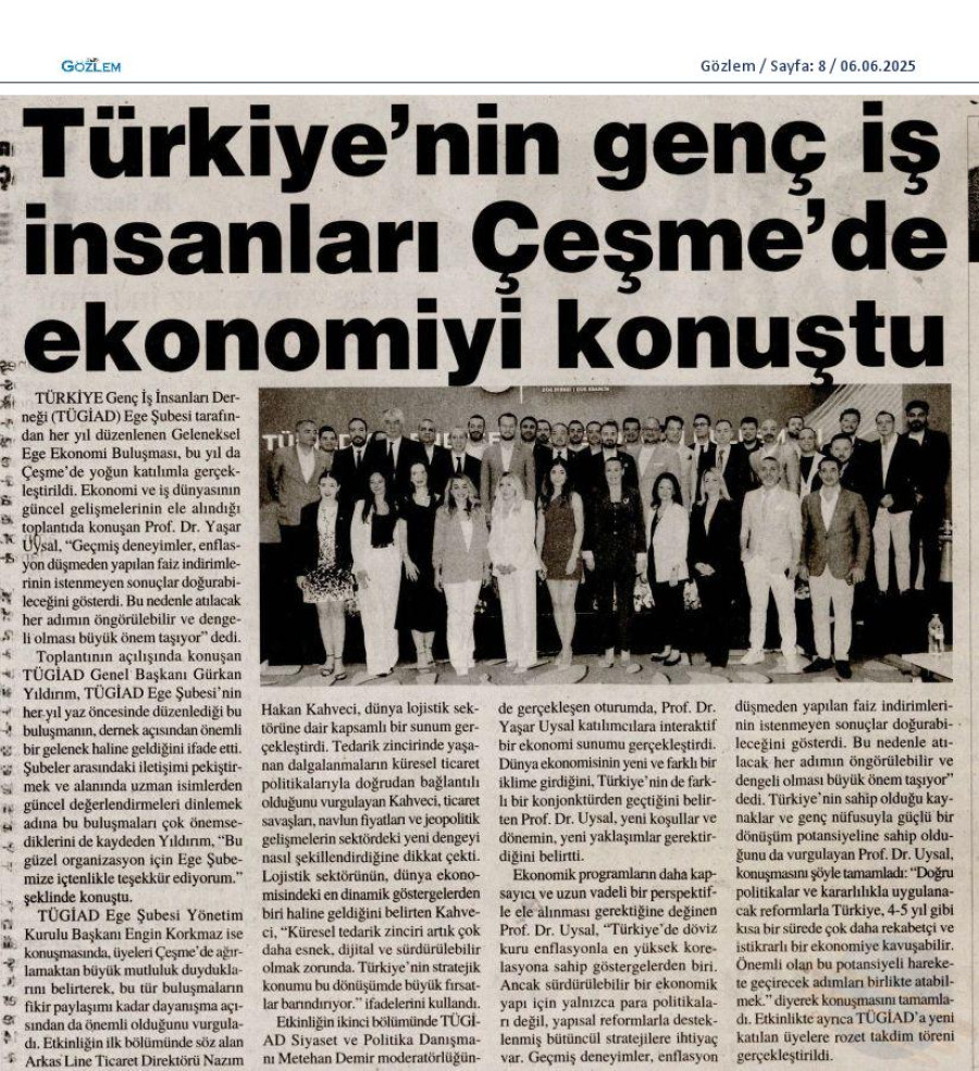 Türkiye'nin Genç İş İnsanları Çeşme'de Ekonomiyi Konuştu 