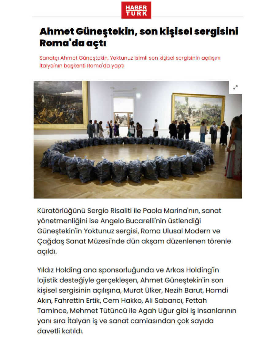 Ahmet Güneştekin Son Kişisel Sergisini Roma'da Açtı