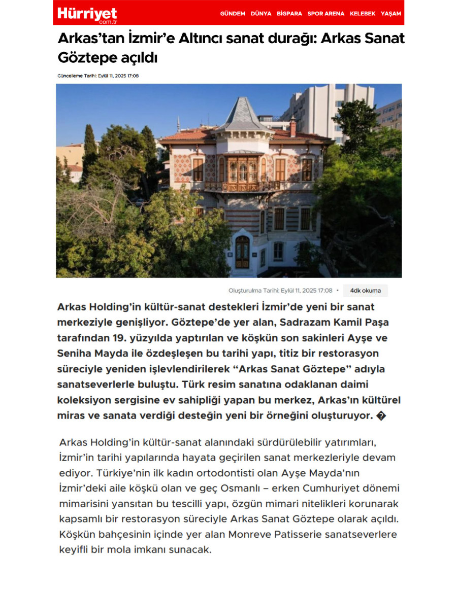 Arkas'tan İzmir'e Altıncı Sanat Durağı