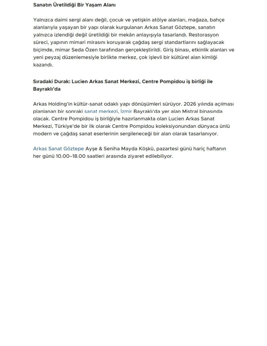 Arkas'tan İzmir'e Altıncı Sanat Durağı