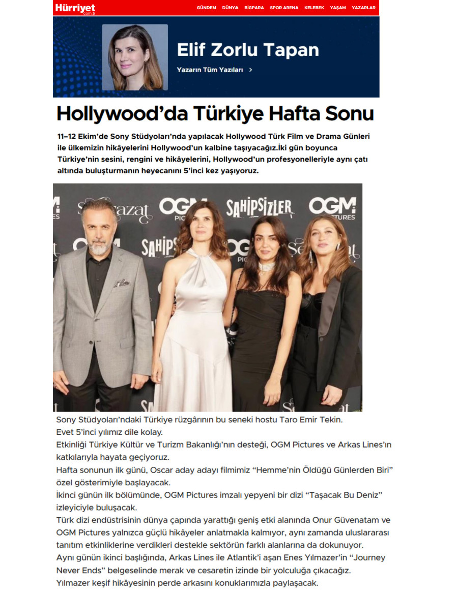 Hollywood’da Türkiye Hafta Sonu