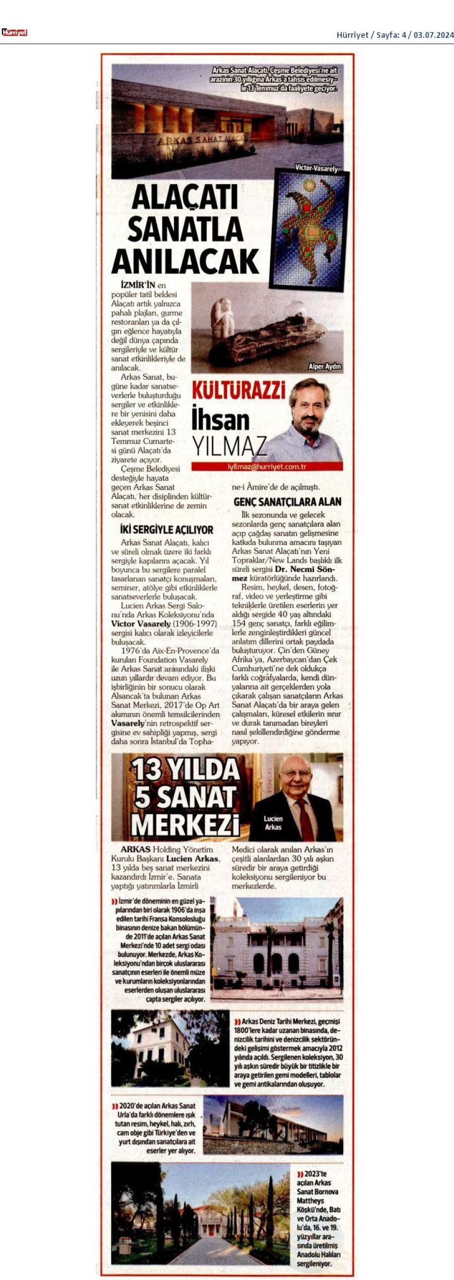 Alaçatı sanatla anılacak