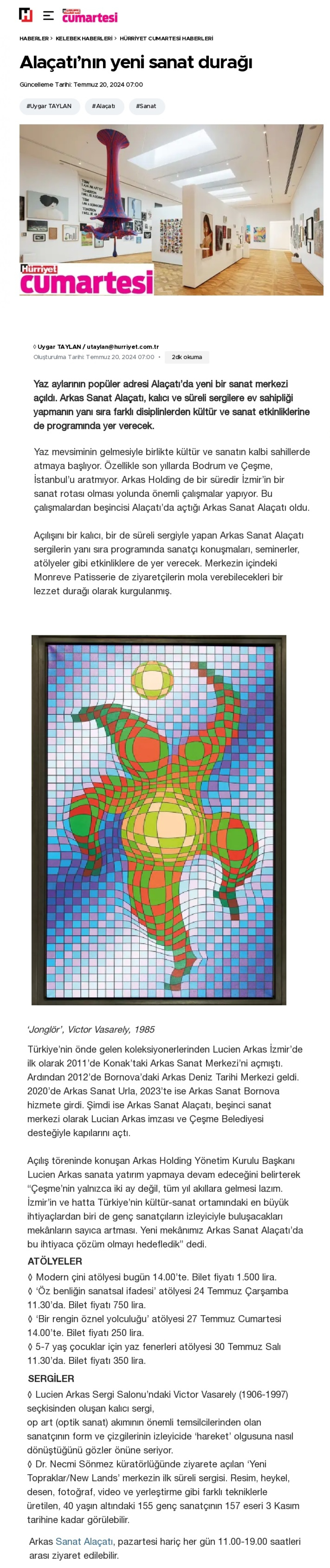 Alaçatı'nın yeni sanat durağı