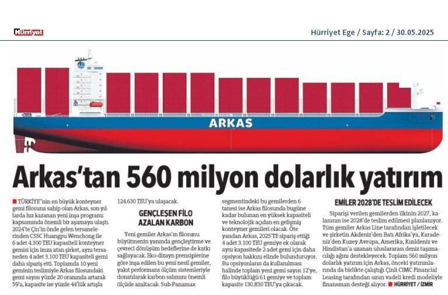 Arkas'tan 560 Milyon Dolarlık Yatırım