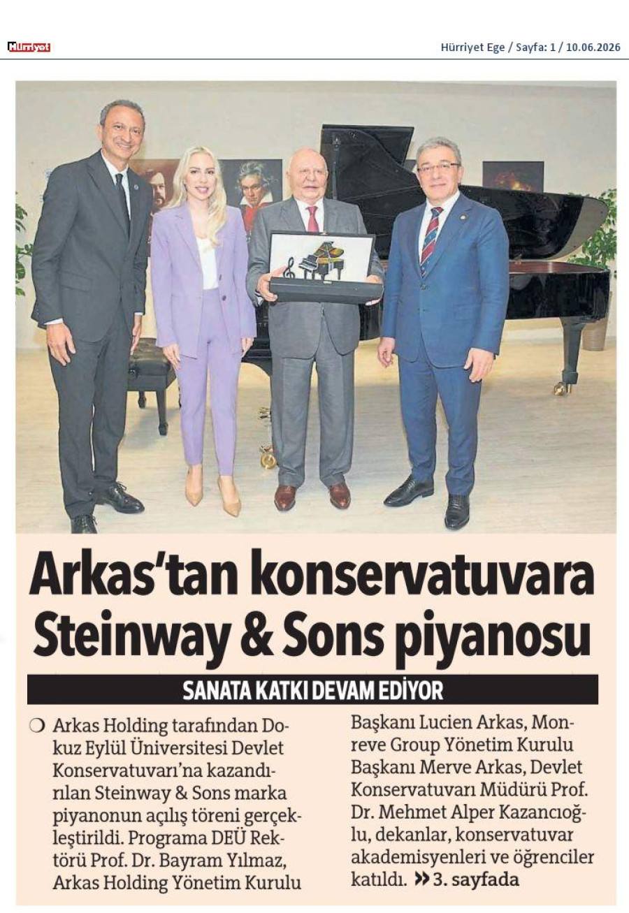 Arkas'tan Konservatuvara Steinway & Sons Piyanosu