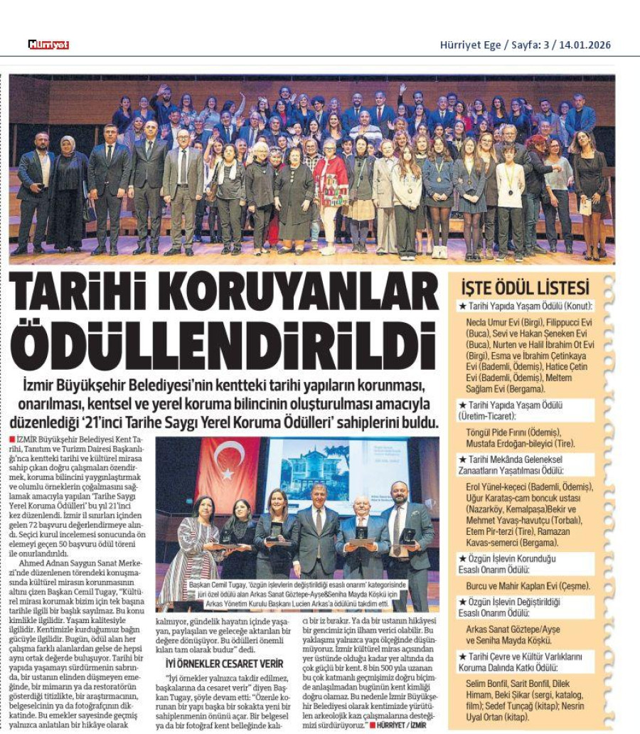 Tarihi Koruyanlar Ödüllendirildi