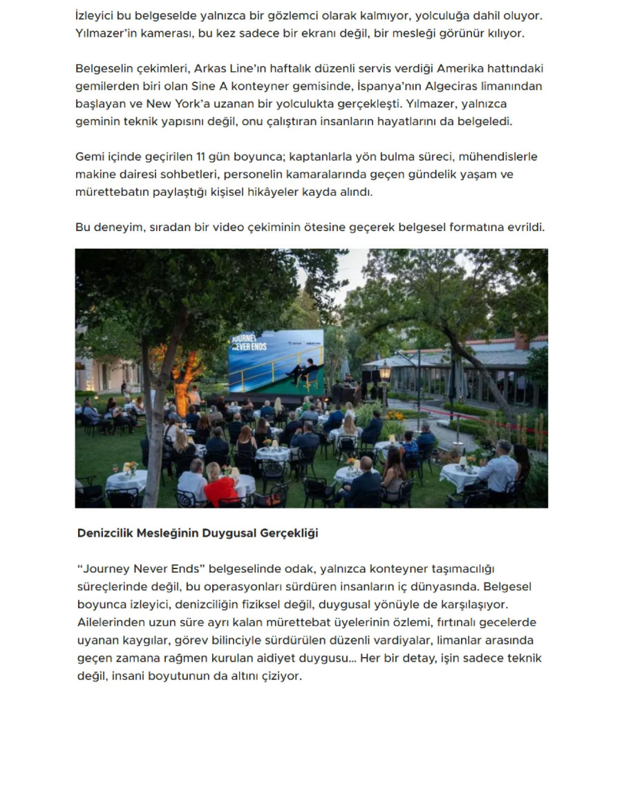 Arkas Line ve Enes Yılmazer’den Atlantik’in Kalbine Yolculuk