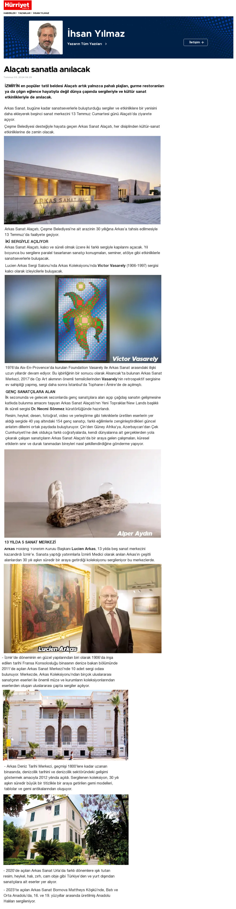 Alaçatı sanatla anılacak