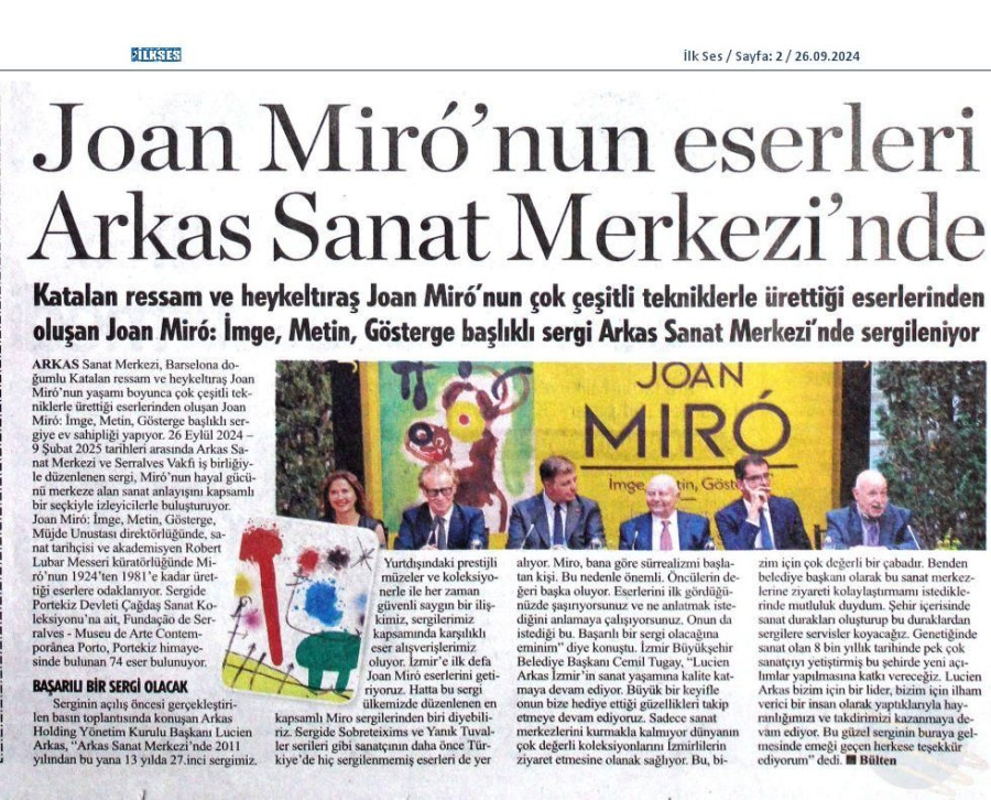 Joan Miro'nun eserleri Arkas Sanat Merkezi'nde