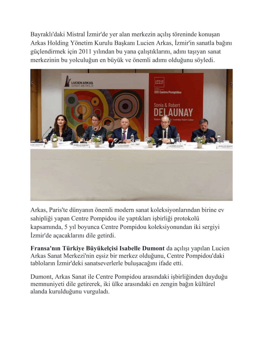 İzmir'de Lucien Arkas Sanat Merkezi Kapılarını Açtı