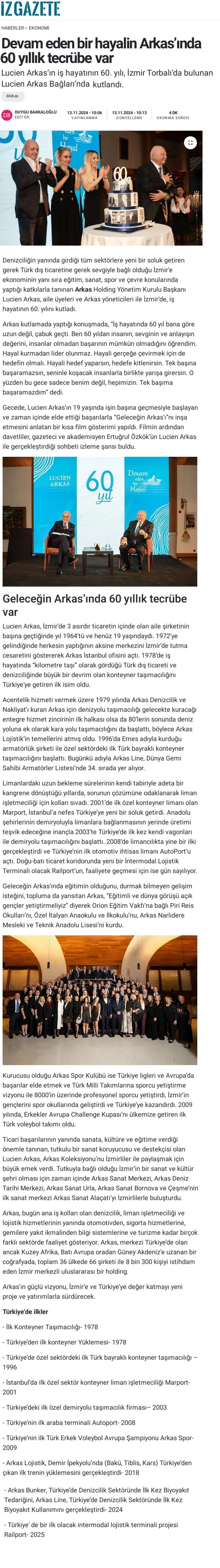 Devam eden bir hayalin Arkas'ında 60 yıllık tecrübe var