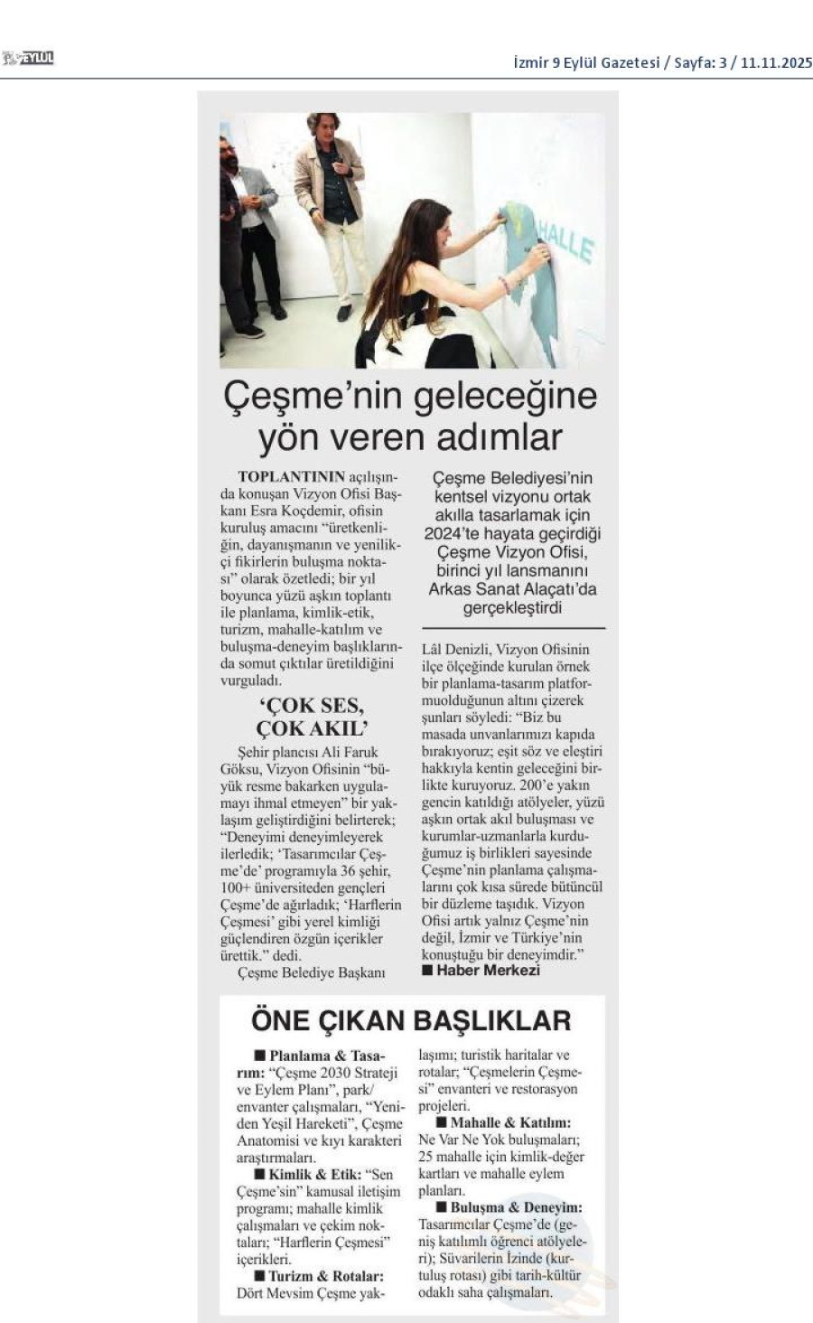 Çeşme'nin Geleceğine Yön Veren Adımlar