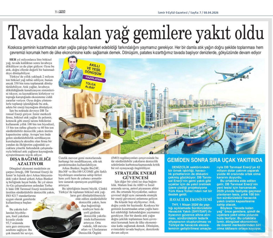 Tavada Kalan Yağ Gemilere Yakıt Oldu