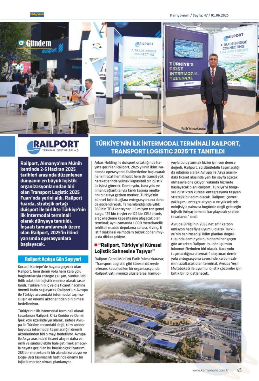 Türkiye’nin İlk İntermodal Terminali Railport, Transport Logistic 2025’te Tanıtıldı
