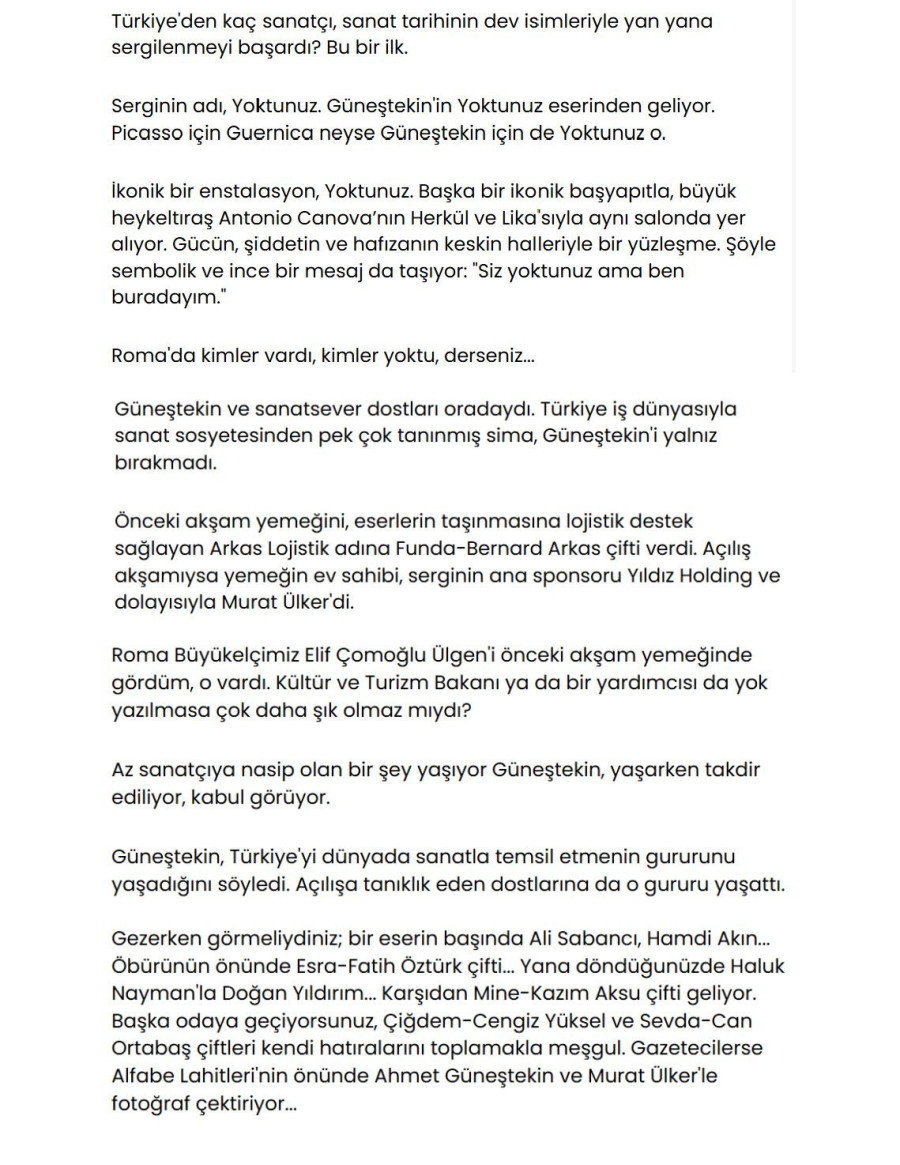 Roma Müzesi'nde Yokluğun Kokusu