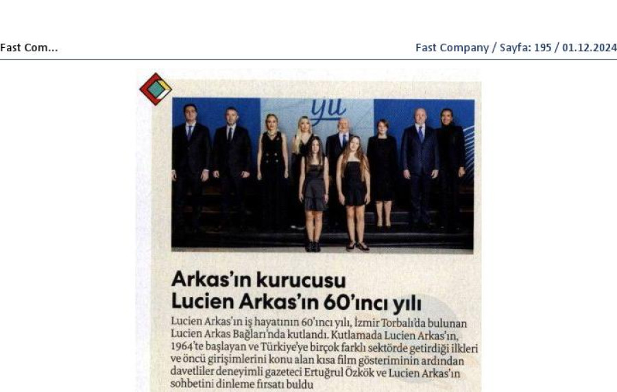 Arkas'ın kurucusu Lucien Arkas'ın 60'ıncı yılı