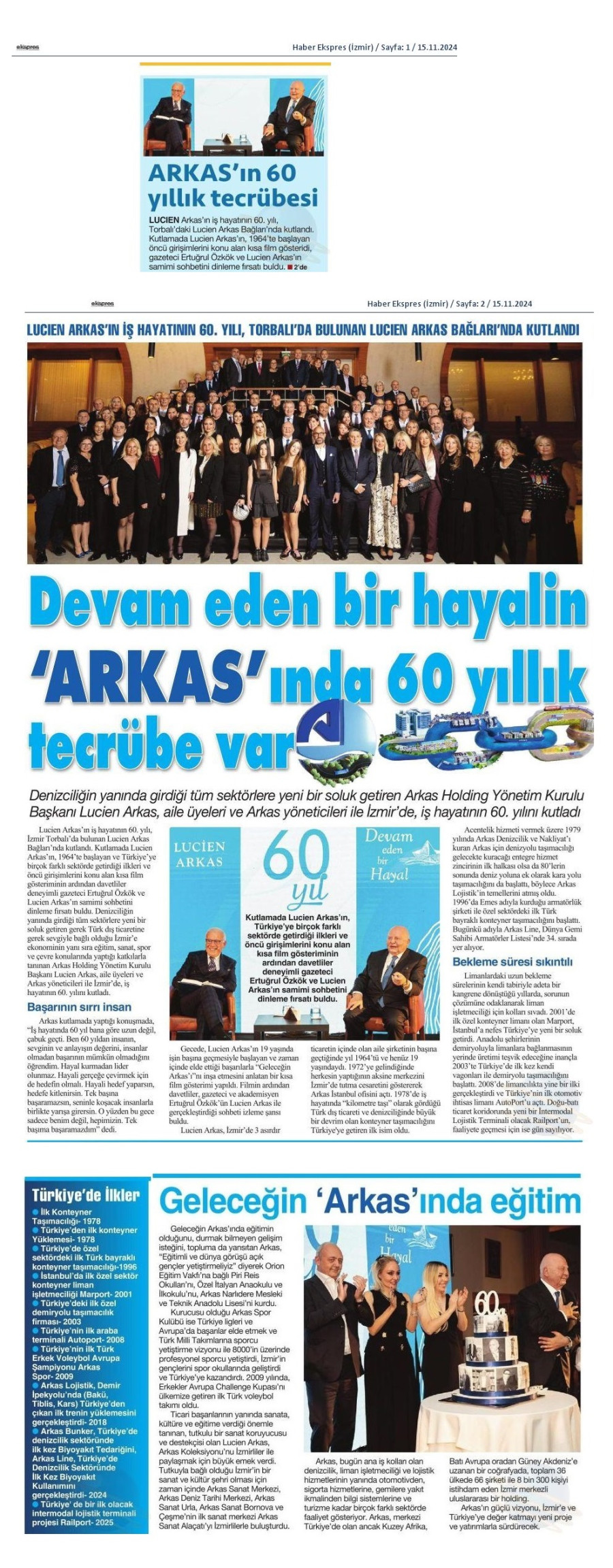 Arkas'ın 60 yıllık tecrübesi