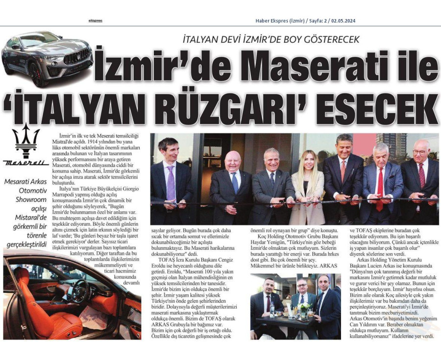 İzmir'de Maserati ile İtalyan rüzgarı esecek