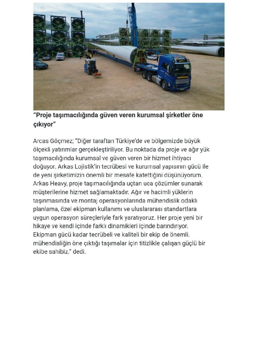 Arkas Heavy, 1 Yılda Proje Ve Yük Taşımacılığına Damgasını Vurdu