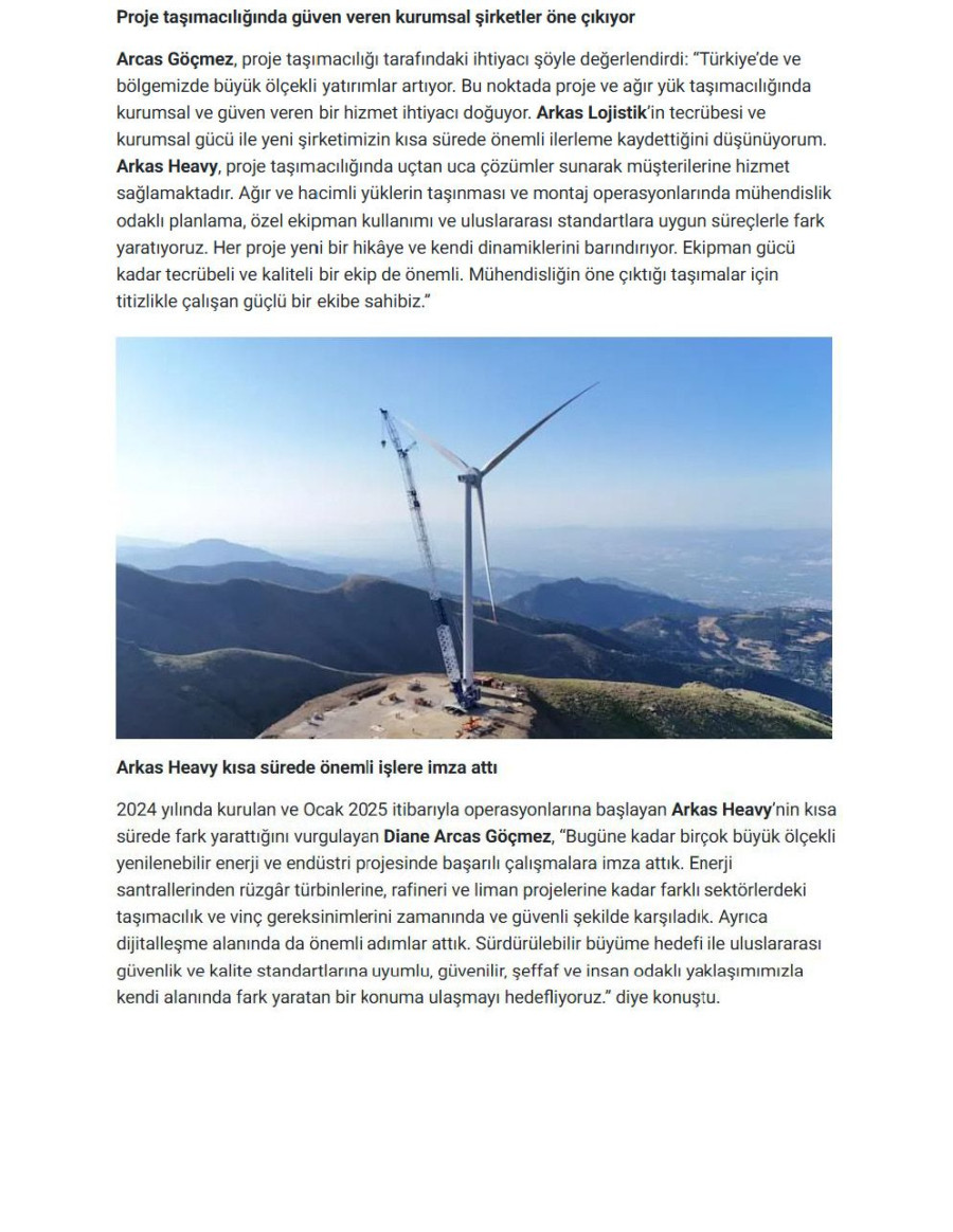 Arkas Heavy, Ağır Ve Hacimli Yük Taşımacılığında Operasyonel Gücünü Artırıyor