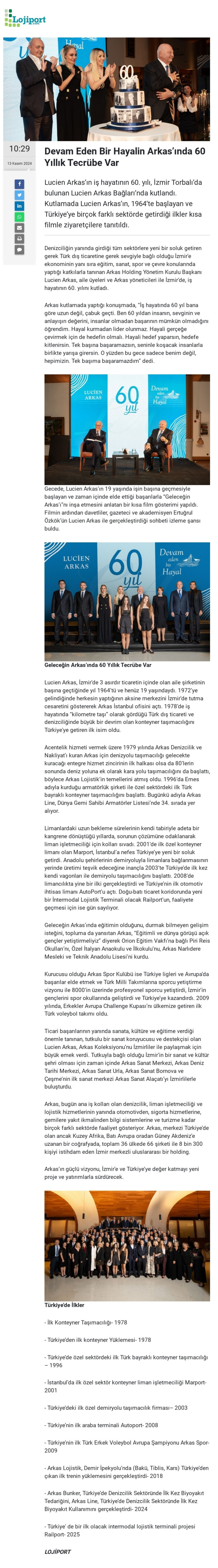 Lucien Arkas iş hayatının 60. yılını kutladı