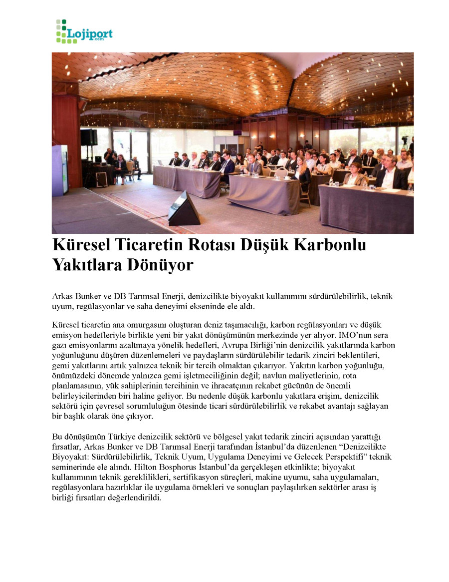 Küresel Ticaretin Rotası Düşük Karbonlu Yakıtlara Dönüyor