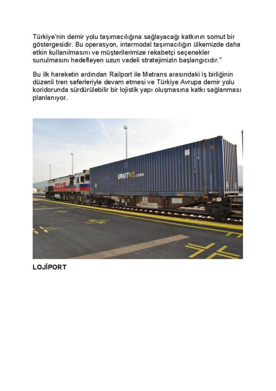 Railport’tan İlk Tren Çıkışı Gerçekleşti