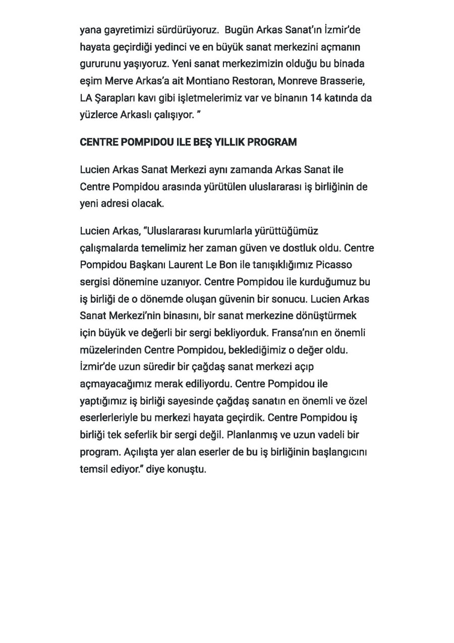 Lucien Arkas Sanat Merkezi Açıldı