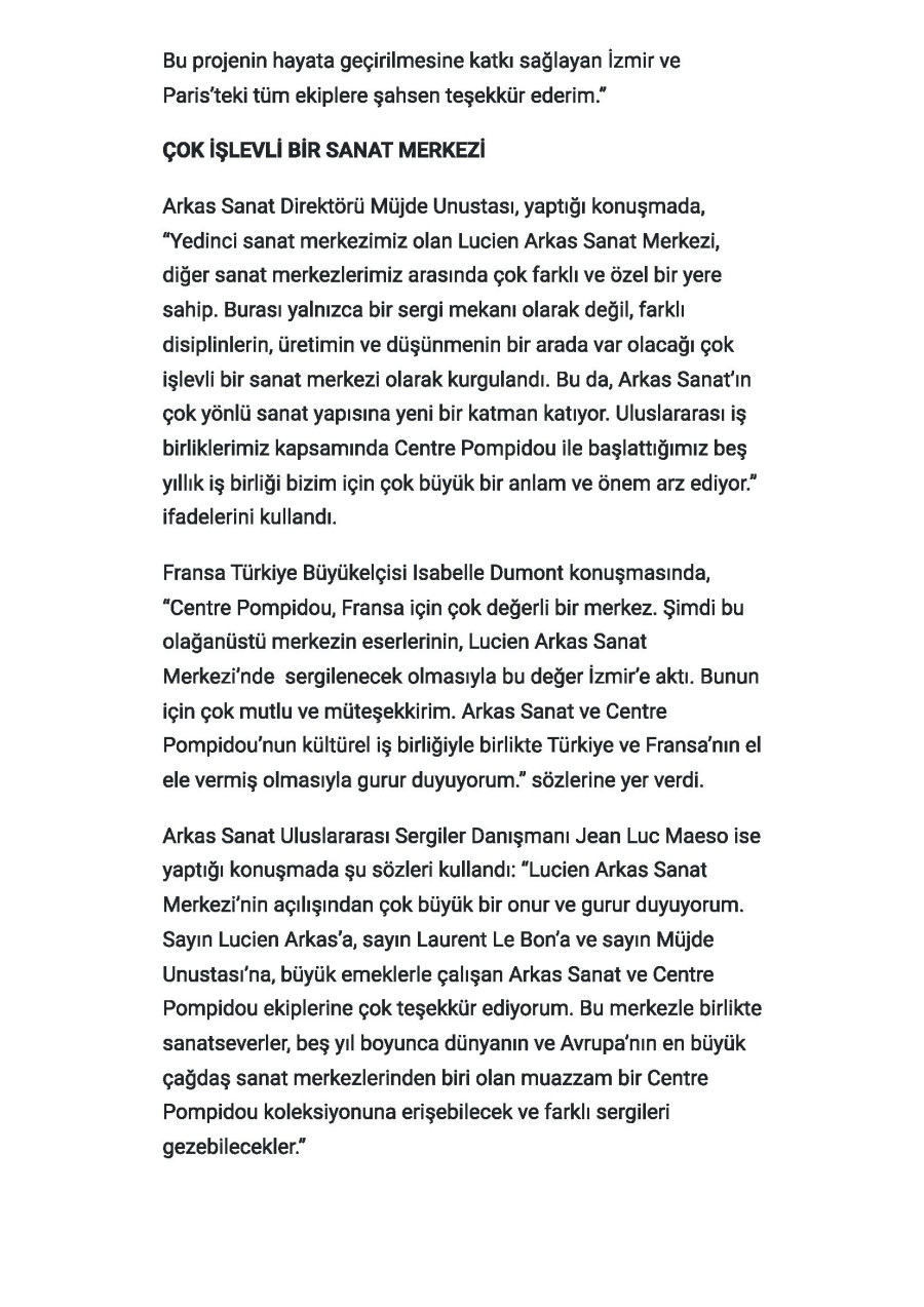 Lucien Arkas Sanat Merkezi Açıldı