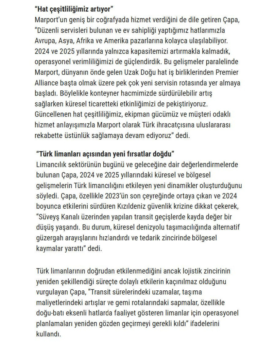 Marport Sürdürülebilir Ve Yeşil Limancılığa Odaklandı