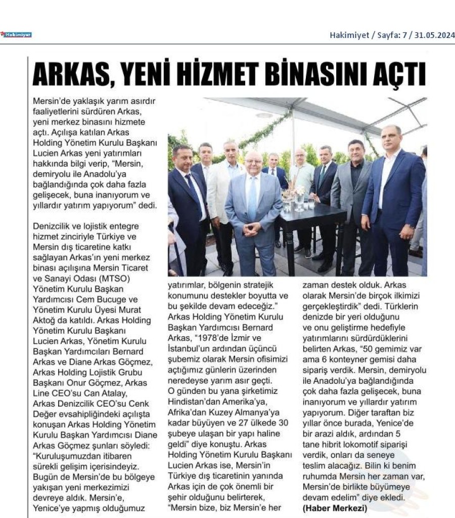 Arkas, yeni hizmet binasını açtı