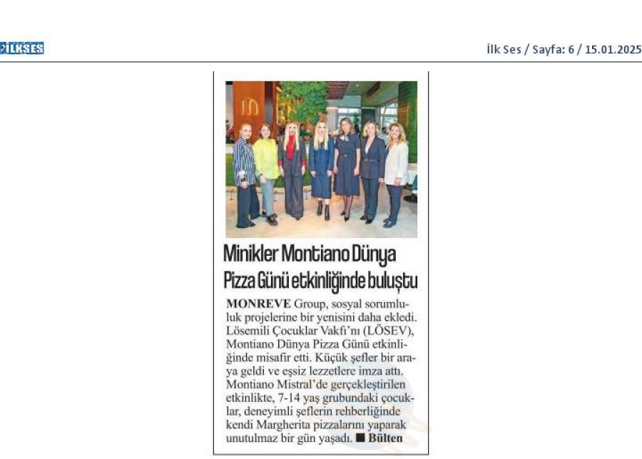 Minikler Montiano Dünya Pizza Günü etkiliğinde buluştu