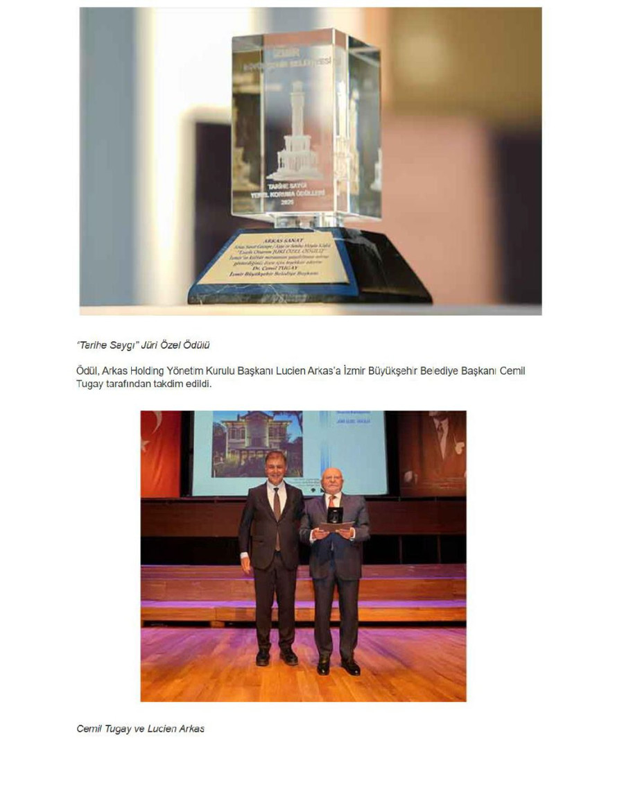 Arkas Sanat Göztepe'ye Ödül